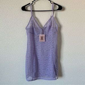Savage X Fenty Purple Lavender Sheer Feminine, Sexy, Romantic, Slip, Chemise